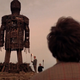 Looking over the titular Wicker Man.